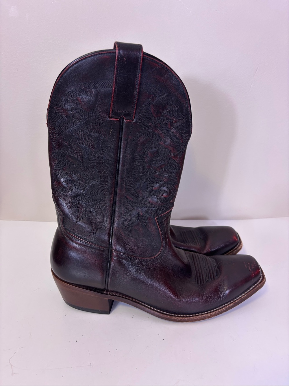 Moon Shine by Brad Paisley Oxblood Red Leather Men's Western Cowboy Boots 11